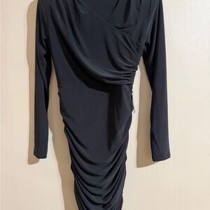 Elegant Black Draped Dress